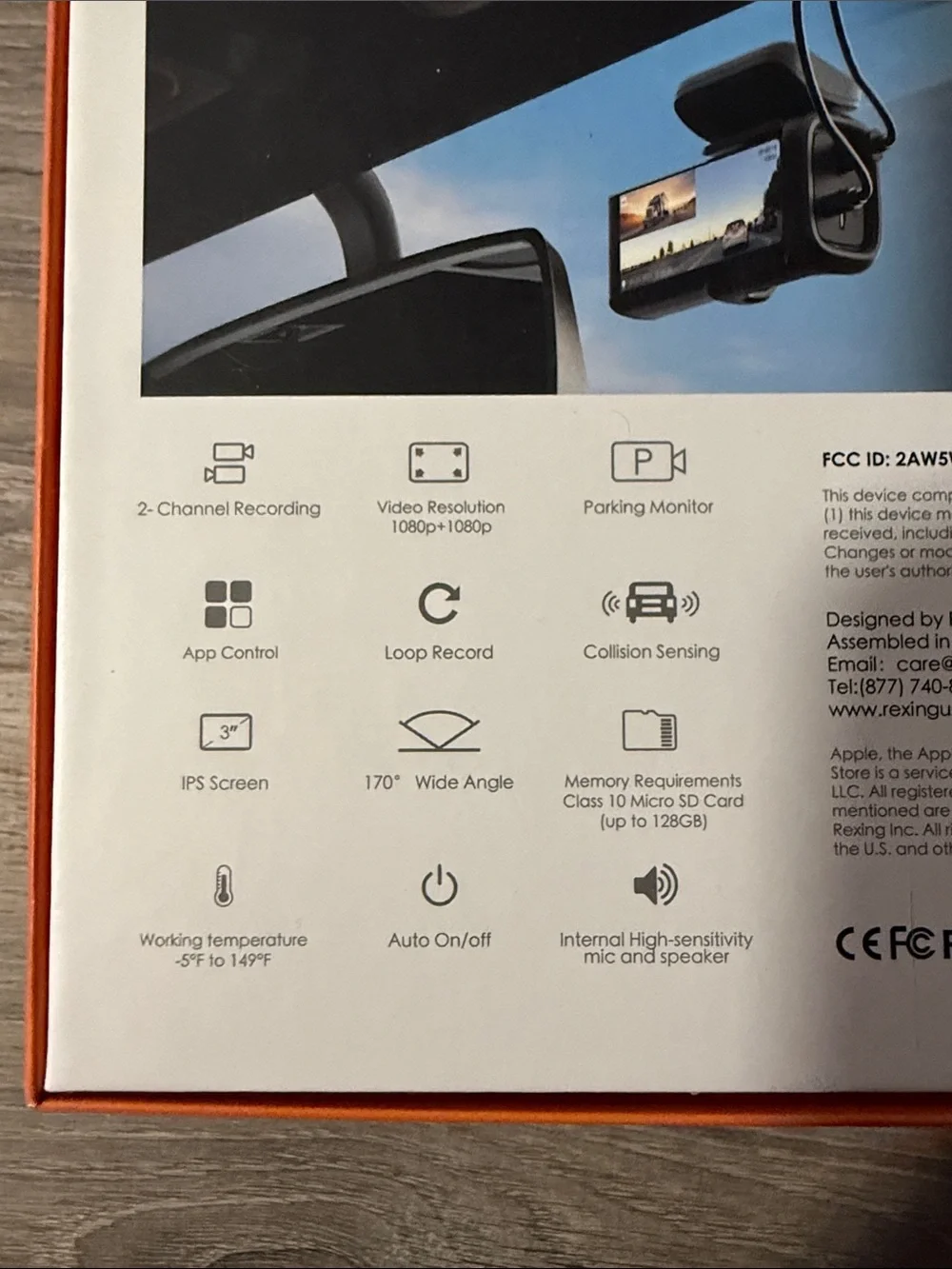 Front and rear dash camera